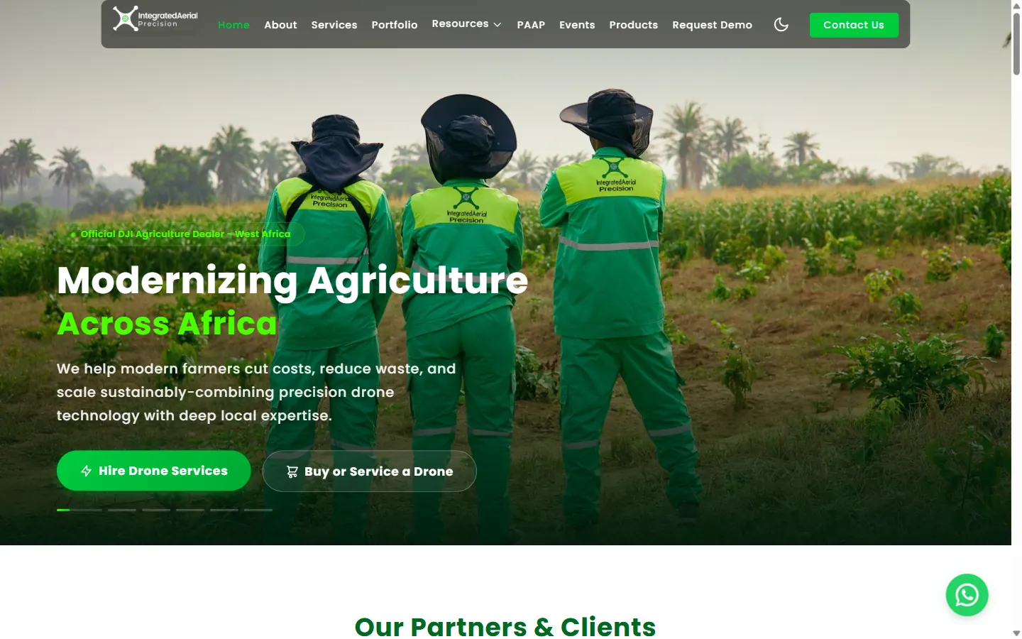 Desktop homepage of IAPrecision website built by Triumphant Tech