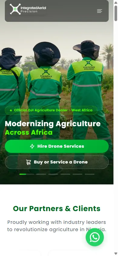 Mobile homepage of IAPrecision website built by Triumphant Tech