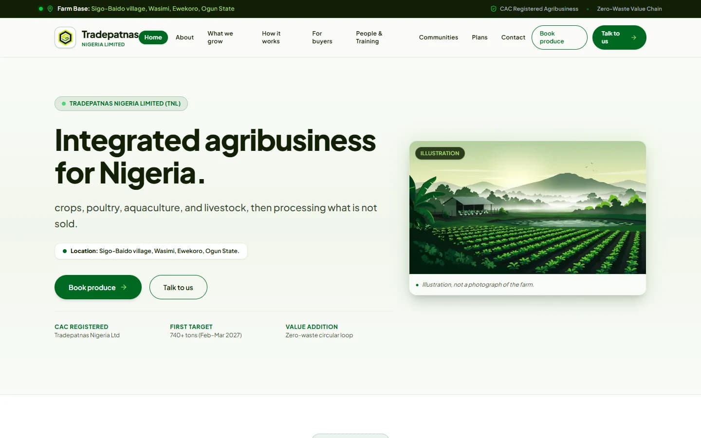 Desktop homepage of Tradepatnas website built by Triumphant Tech
